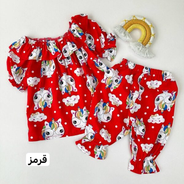 تیشرت شلوارک نخی دخترانه