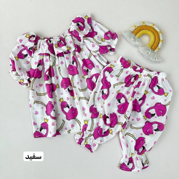 تیشرت شلوارک نخی دخترانه