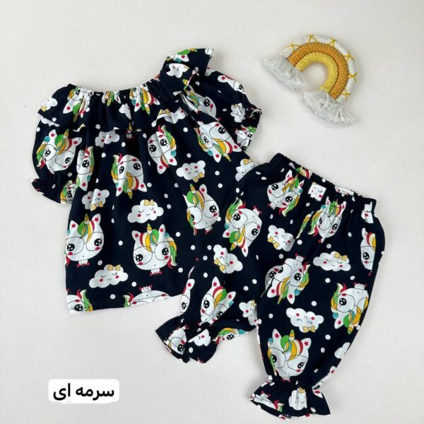 تیشرت شلوارک نخی دخترانه