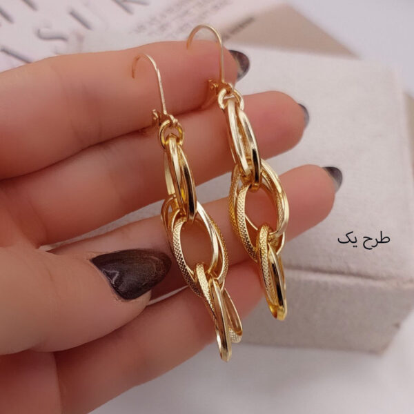گوشواره  حلقه‌ای طرح طلا 