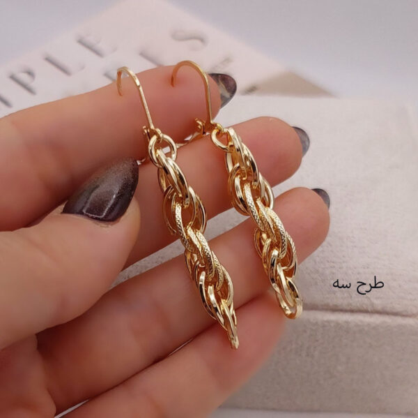 گوشواره  حلقه‌ای طرح طلا 