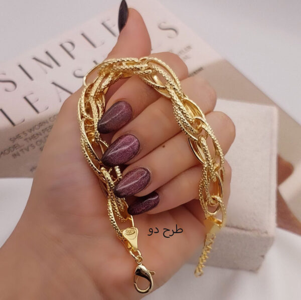دستبند  حلقه‌ای طرح طلا