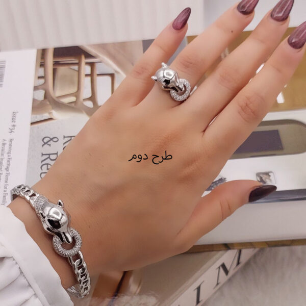 ست دستبند انگشتر نقره ای